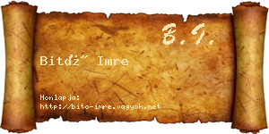 Bitó Imre névjegykártya
